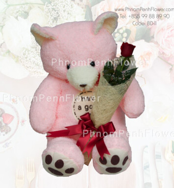 Bear Hug a bouquet of Single rose – BD-11