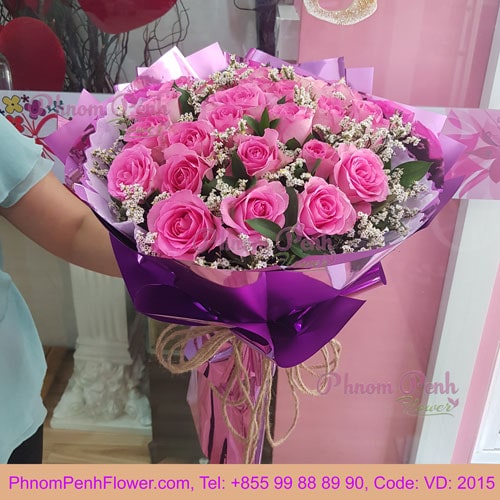 Bouquet of 24 Pink Rose