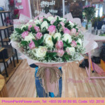 Mixed 36 Pink & White Roses