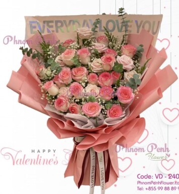 Classic Pink Roses bouquet