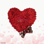 Heart box of red roses