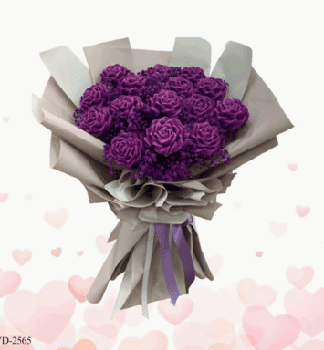 Purple paper flower bouquet
