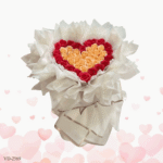 Artificial 52 heart red & yellow rose bouquet