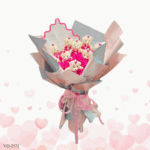 Small white teddy bear bouquet