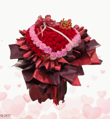 Artificial 99 pink and red rose bouquet