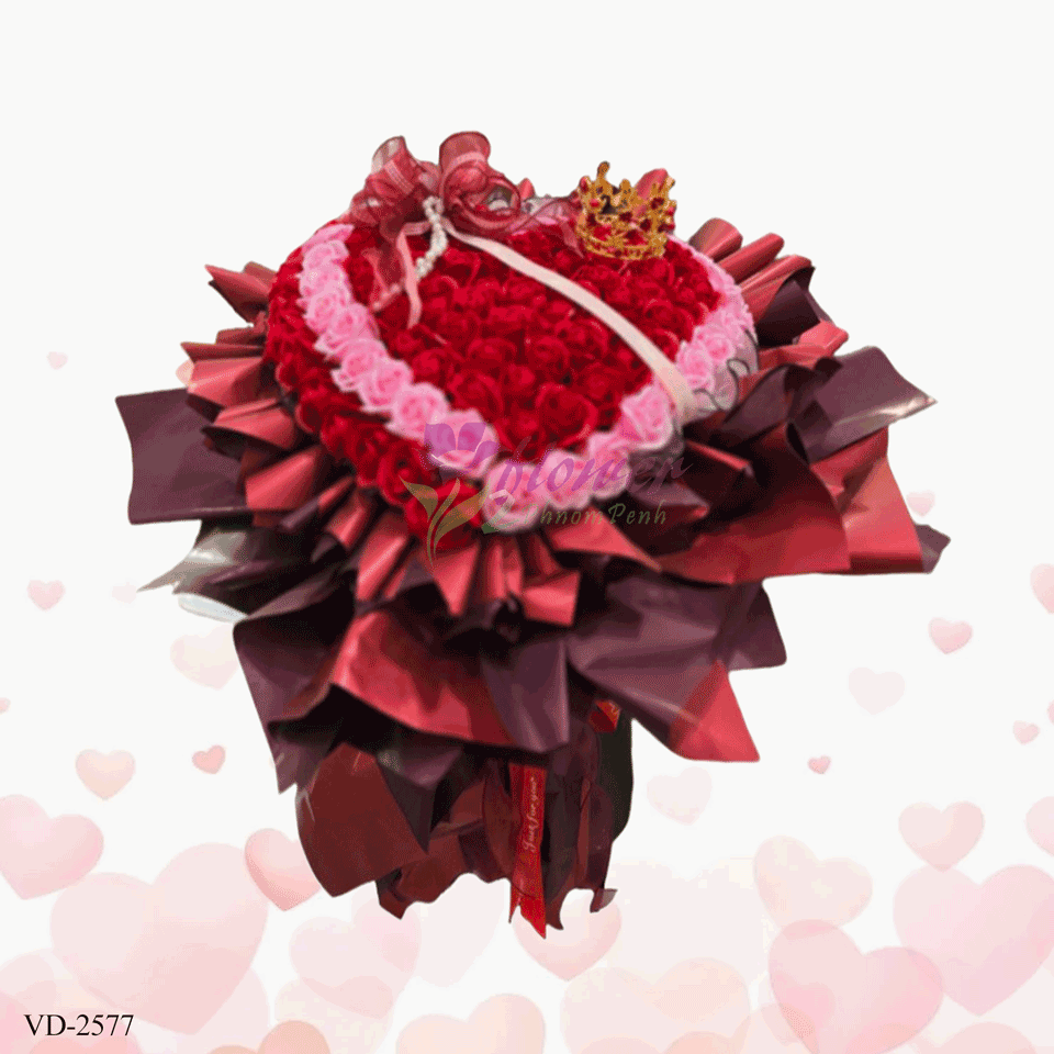 Artificial 99 pink and red rose bouquet