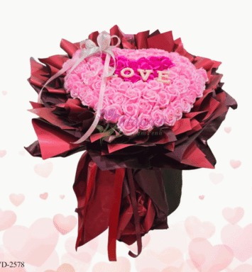 Artificial 99 pink rose bouquet