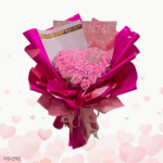 Artificial 36 heart pink roses bouquet