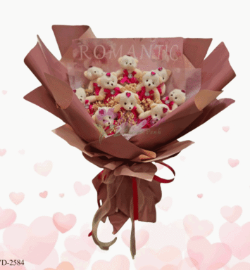 white teddy bear bouquet