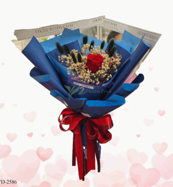 Single forever rose bouquet