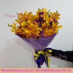 Yellow orchid bouquet - PPF - 201